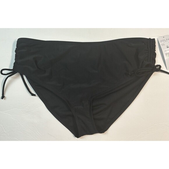 Catalina Standard Side Tie Bikini Swim Bottom Swimsuit Size XL, Black - Picture 1 of 4